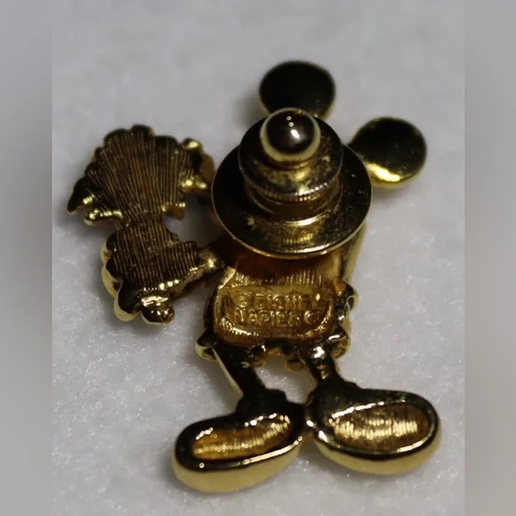 Napier Disney Pin Set Mickey Minnie Mouse Gold Tone Lapel Signed Vintage - Picture 5 of 9